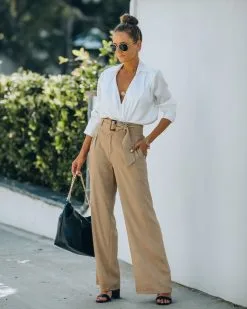 AAKA-001 Fraser Pocketed High Rise Belted Trousers - FINAL SALE