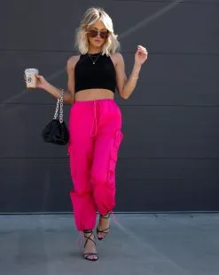 LUMI-001 Old Skool Cargo Nylon Pants - Fuchsia - SALE -clothes Sales IMG 10222