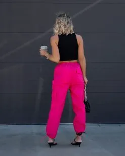 LUMI-001 Old Skool Cargo Nylon Pants - Fuchsia - SALE -clothes Sales IMG 10343