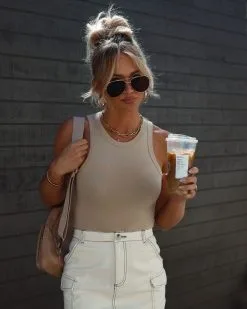 HYFV-001 Always A Vibe Cotton Bodysuit - Latte