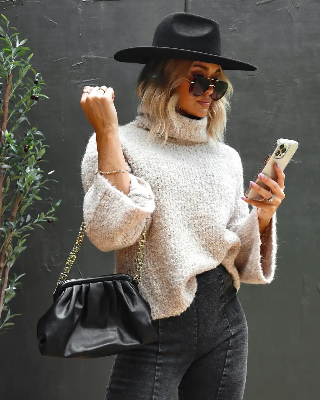 Warmest Wishes Knit Cowl Neck Bell Sleeve Sweater - Oatmeal - FINAL SALE 6 Warmest Wishes Knit Cowl Neck Bell Sleeve Sweater - Oatmeal - FINAL SALE - Image 6