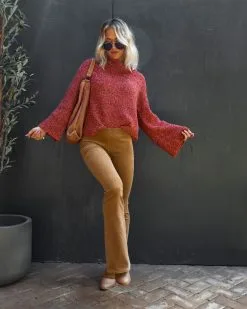 NEWB-001 Sophie High Rise Bell Bottom Corduroy Pants - Camel - FINAL SALE -clothes Sales IMG 1773 4368dafa 7425 45d2 ad3a 89feb039aaee