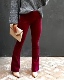 NEWB-001 Sophie High Rise Bell Bottom Corduroy Pants - Burgundy - FINAL SALE -clothes Sales IMG 1809 31487e9b 95a3 48c2 80ae c09a0b9d8bd6