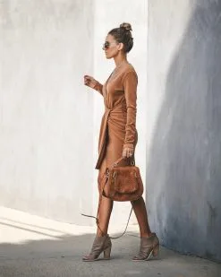 TYCH-001 Gabriella Ribbed Twist Dress - Camel - FINAL SALE -clothes Sales IMG 2101 a4caada5 5b78 495f a1c0 976037838a31