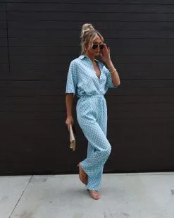 BLUE-001 Check Yourself Cotton Blend Drawstring Pants - Blue - SALE -clothes Sales IMG 2580 8cd87843 a934 45f4 8682 ec0a50f936b9