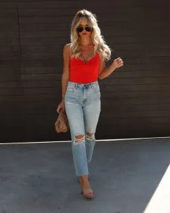 BLUE-001 Breaking Rules Ruched Hook Bodysuit - Red -clothes Sales IMG 2650 e41b508b c038 4944 a0a9 54446a230961