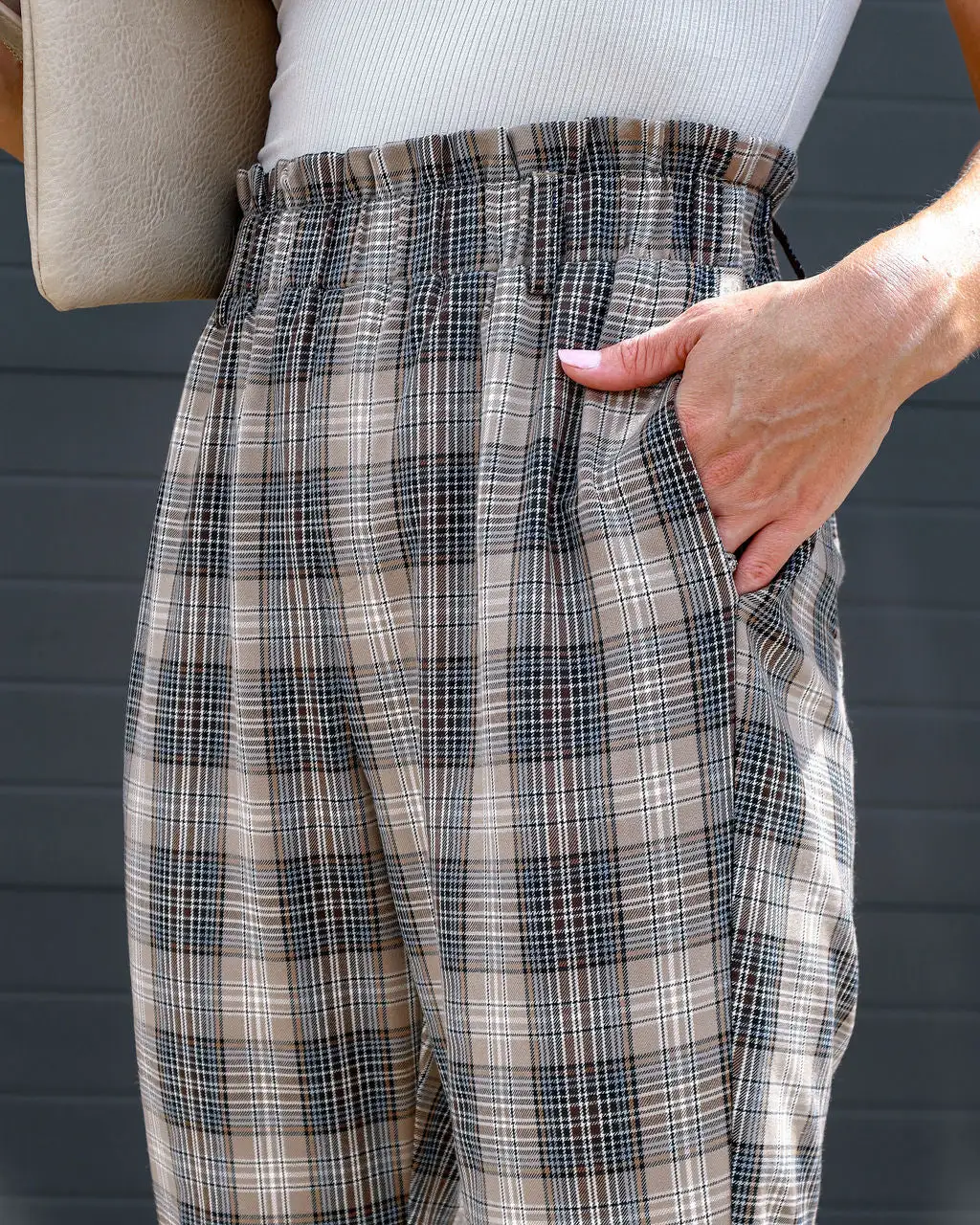 LUMI-001 Never Late Pocketed Plaid Pants - FINAL SALE 2 LUMI-001 Never Late Pocketed Plaid Pants - FINAL SALE - Image 2