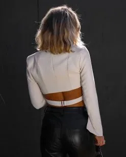 Sabine Cropped Wrap Blazer - Taupe - FINAL SALE -clothes Sales IMG 3331 40be575c 94fc 498c afd0 f90943995b2a