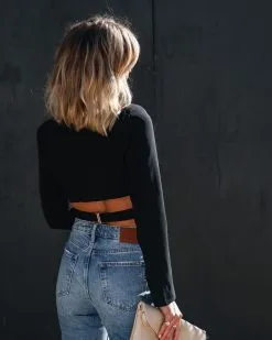 Sabine Cropped Wrap Blazer - Black - FINAL SALE -clothes Sales IMG 3648 29fe9237 0329 481d 91bb 9732adeb0570