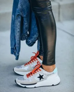 MIRA-001 Upmarket Glitter Running Sole Sneaker