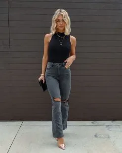 BLUE-001 Marlowe Ribbed Back Cutout Bodysuit - Black -clothes Sales IMG 4063 3497e812 5661 49b7 9e29 ce7321cac055