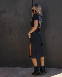 LOVE-003 Gilmore Knit Drawstring Midi Skirt - SALE -clothes Sales IMG 41422