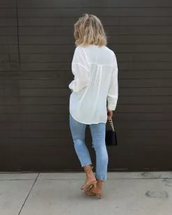 Carmel Bay Button Down Waist Tie Top - White - SALE 10 Carmel Bay Button Down Waist Tie Top - White - SALE -clothes Sales IMG 42152