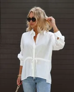 Carmel Bay Button Down Waist Tie Top - White - SALE 12 Carmel Bay Button Down Waist Tie Top - White - SALE -clothes Sales IMG 4263 3bf5562d 4113 4f88 a32e fd5aad099026