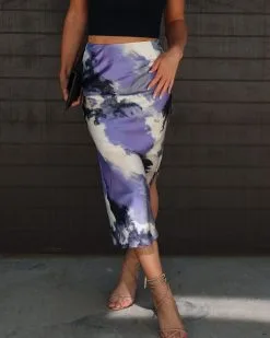 MOD -001 Warren Satin Print Midi Skirt 9 MOD -001 Warren Satin Print Midi Skirt -clothes Sales IMG 43762