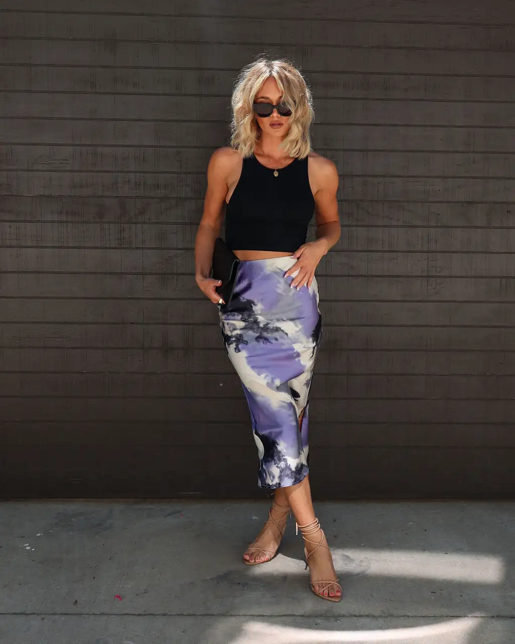 MOD -001 Warren Satin Print Midi Skirt 1 MOD -001 Warren Satin Print Midi Skirt