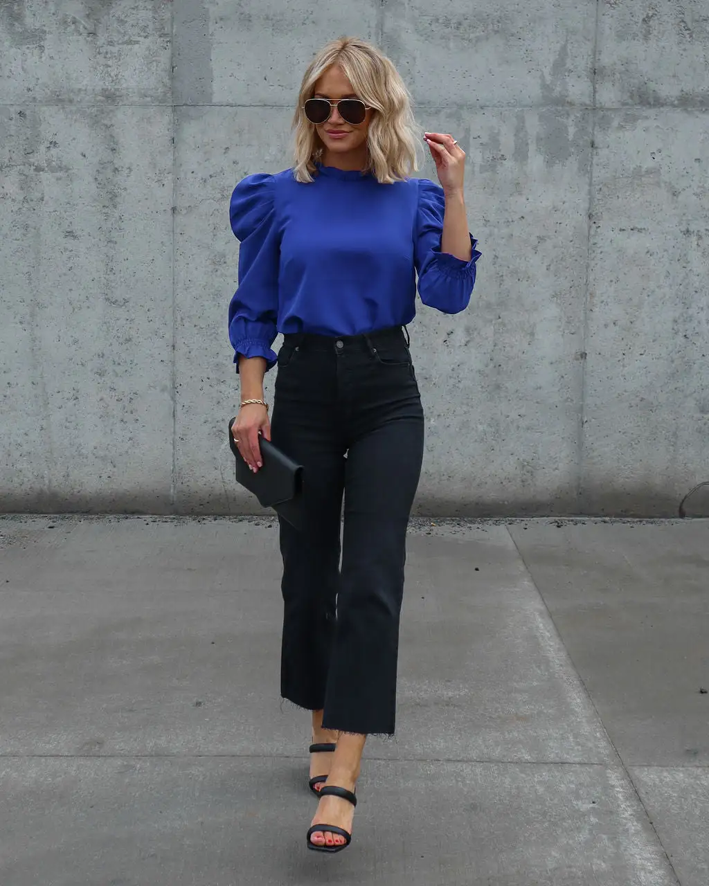 Top Of The Throne Puff Sleeve Top - Cobalt - SALE 3 Top Of The Throne Puff Sleeve Top - Cobalt - SALE - Image 3