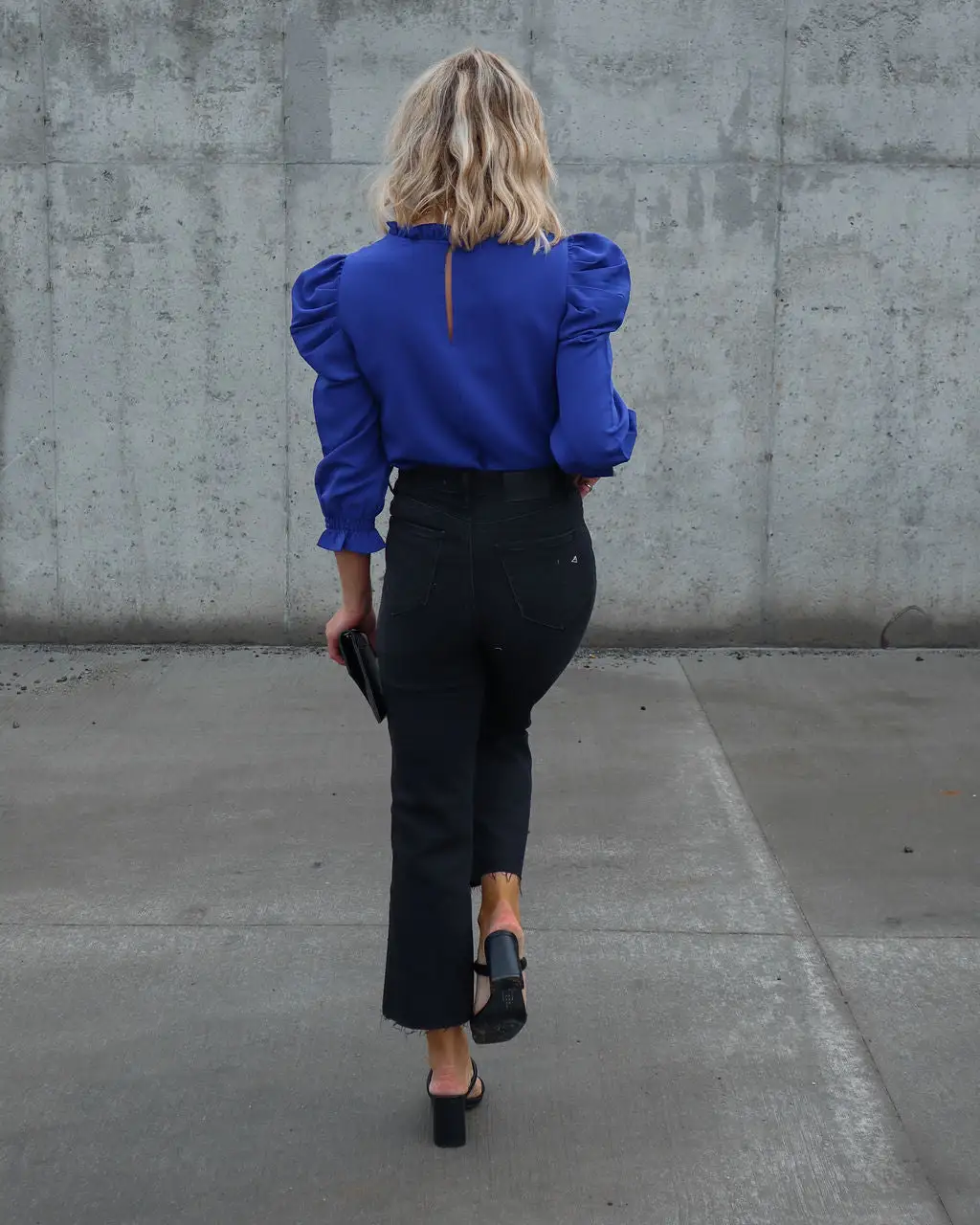 Top Of The Throne Puff Sleeve Top - Cobalt - SALE 4 Top Of The Throne Puff Sleeve Top - Cobalt - SALE - Image 4