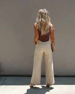 CHRY-001 Clarina Ribbed Square Neck Crop Top - Mocha -clothes Sales IMG 46443