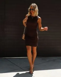 Dani Textured Back Cutout Mini Dress - Chocolate -clothes Sales IMG 5930 ac0c977e d8bd 424b 820f 760dd453cfe4