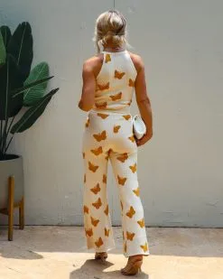 DEE-001 Carefree Knit Pants - Butterfly Print -clothes Sales IMG 59642