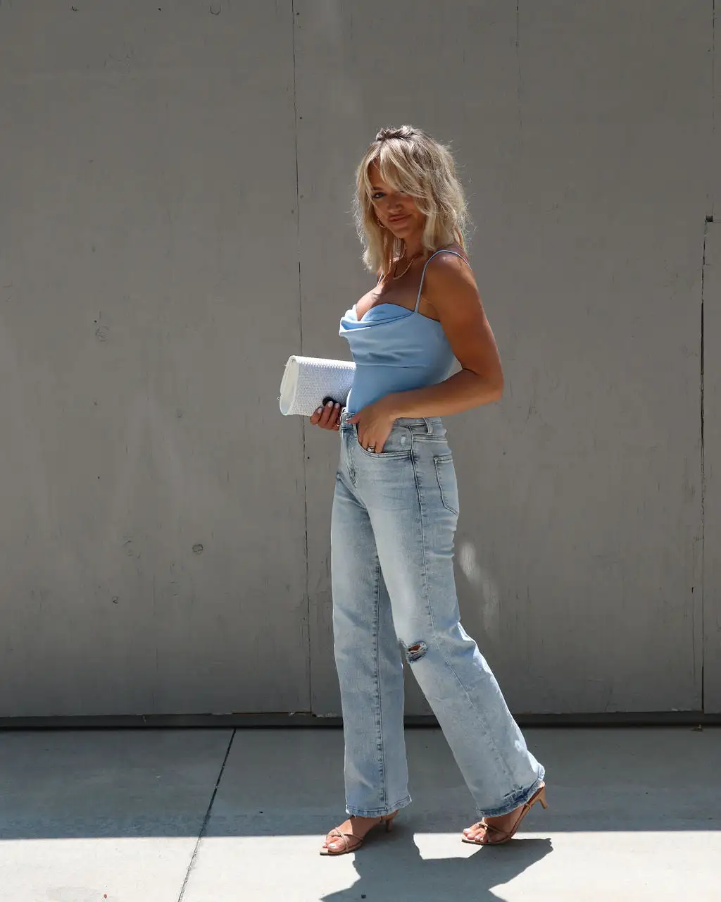 DEE-001 Baracoa Drape Bodysuit - Blue 5 DEE-001 Baracoa Drape Bodysuit - Blue - Image 5