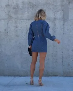 Genny Denim Cutout Mini Dress -clothes Sales IMG 65602