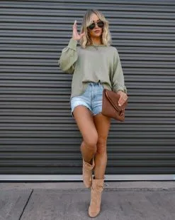 BLU-001 Comfort Zone Ribbed Knit Pullover - Olive - FINAL SALE -clothes Sales IMG 6730 0ae3f068 e42a 44bd b5b5 554c0e1195a1