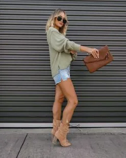 BLU-001 Comfort Zone Ribbed Knit Pullover - Olive - FINAL SALE -clothes Sales IMG 6741 78eb4737 f89f 445f aa47 08dbaac5be20