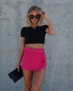 ENDL-001 Stacey Denim Skort - Hot Pink - SALE -clothes Sales IMG 6756 09eb70a0 ae37 44fa 8576 51c9e3c368c5