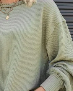 BLU-001 Comfort Zone Ribbed Knit Pullover - Olive - FINAL SALE -clothes Sales IMG 6765 d5db41c5 df6f 4eee bce8 580624fb5cfc