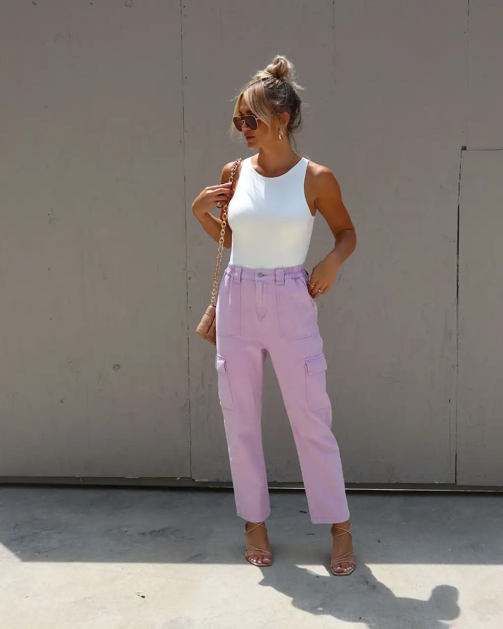 DEE-001 Sancti Cargo Pants - Lavender 7 DEE-001 Sancti Cargo Pants - Lavender - Image 7