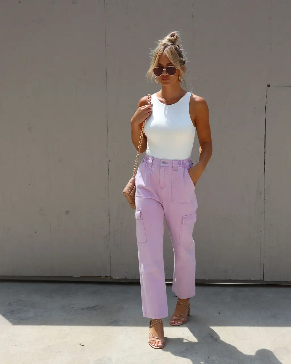 DEE-001 Sancti Cargo Pants - Lavender 6 DEE-001 Sancti Cargo Pants - Lavender - Image 6