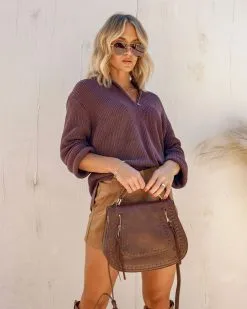 Sydney Cotton Knit Half Zip Pullover Sweater - Brown - FINAL SALE -clothes Sales IMG 7287 996b26d6 fcc1 4091 adc8 b9fbcd7d25e4