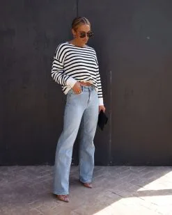 Chloe Knit Stripe Sweater - Black/White - SALE -clothes Sales IMG 7516 ce9930e1 dcb9 4f63 a887 95e11852b315