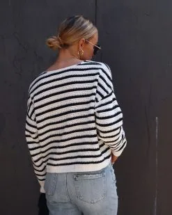 Chloe Knit Stripe Sweater - Black/White - SALE -clothes Sales IMG 7537 9ad5f9c6 b77d 42ae b548 62502e88505d