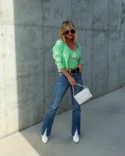 SUGA-001 Sweetest Daisy Knit Tank Top - Green - SALE -clothes Sales IMG 78932