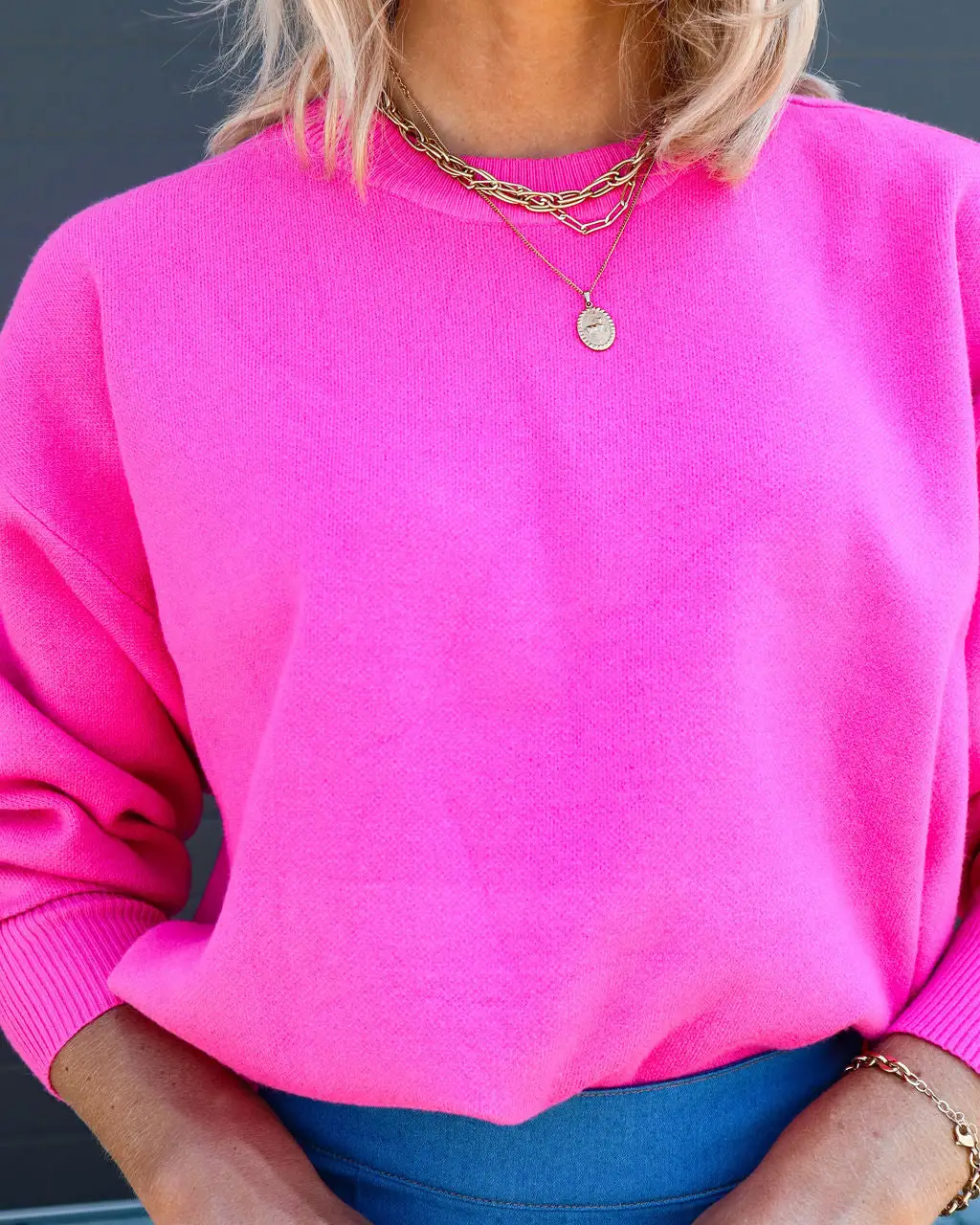Sarna Dolman Knit Sweater - Hot Pink - FINAL SALE 4 Sarna Dolman Knit Sweater - Hot Pink - FINAL SALE - Image 4