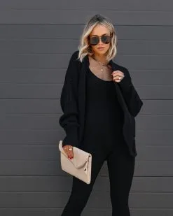 Sinclaire Cotton Pocketed Cardigan - Black - FINAL SALE -clothes Sales IMG 8443 206fedc6 da6d 4535 9cbf 5839362067c6