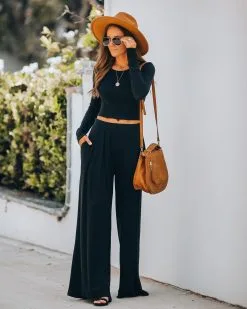BY T-001 Hermosa Pocketed Ribbed Wide Leg Pants - Black - FINAL SALE 15 BY T-001 Hermosa Pocketed Ribbed Wide Leg Pants - Black - FINAL SALE -clothes Sales IMG 8446 1f987eda 6032 4cd9 b211 ada54b817bf3