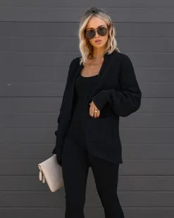 Sinclaire Cotton Pocketed Cardigan - Black - FINAL SALE -clothes Sales IMG 8446 9f6a40bb 4b6e 4964 9993 c4c34cf21e7f