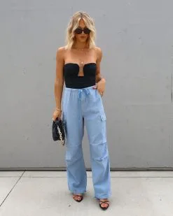 ACOA-001 Jazlynn Strapless Ruched Cutout Bodysuit - Black -clothes Sales IMG 87542