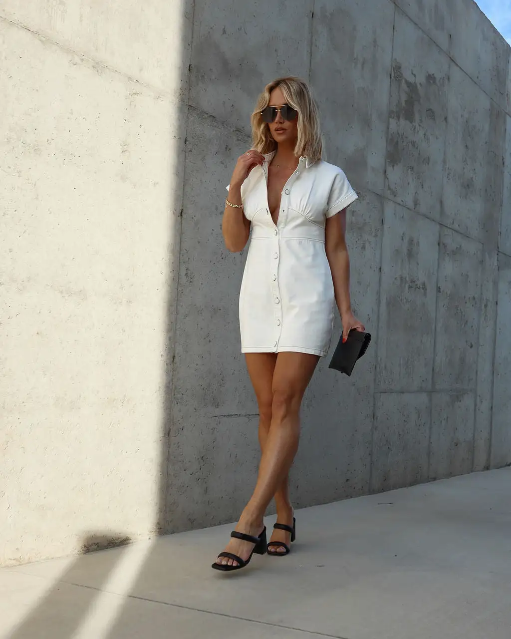 STOR-001 Good Feeling Cotton Mini Dress - White - SALE 3 STOR-001 Good Feeling Cotton Mini Dress - White - SALE - Image 3