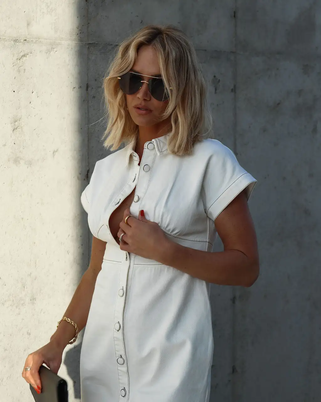 STOR-001 Good Feeling Cotton Mini Dress - White - SALE 7 STOR-001 Good Feeling Cotton Mini Dress - White - SALE - Image 7