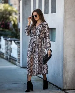 Lure Of The Unknown Pleated Midi Dress - FINAL SALE