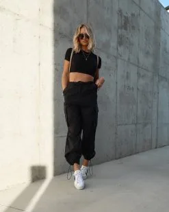 MABL-001 Arnie High Rise Cargo Pants - Black