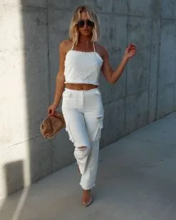 FATE-001 Such A Vibe Frayed Cotton Cargo Pants - White - SALE 12 FATE-001 Such A Vibe Frayed Cotton Cargo Pants - White - SALE -clothes Sales IMG 9089 5934988b 8547 418b 8cc1 05f1381deb37