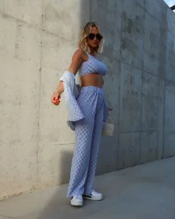 BAIL-001 Unstoppable Me Checkered Cotton Blend Crop Top - Light Blue - SALE 10 BAIL-001 Unstoppable Me Checkered Cotton Blend Crop Top - Light Blue - SALE -clothes Sales IMG 9142