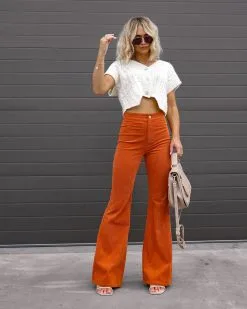 SALT-001 Gwen Corduroy Pocketed Flare Pants - Rust - FINAL SALE 17 SALT-001 Gwen Corduroy Pocketed Flare Pants - Rust - FINAL SALE -clothes Sales IMG 9723 6a59a512 52ab 4976 bd03 821eec7865b9