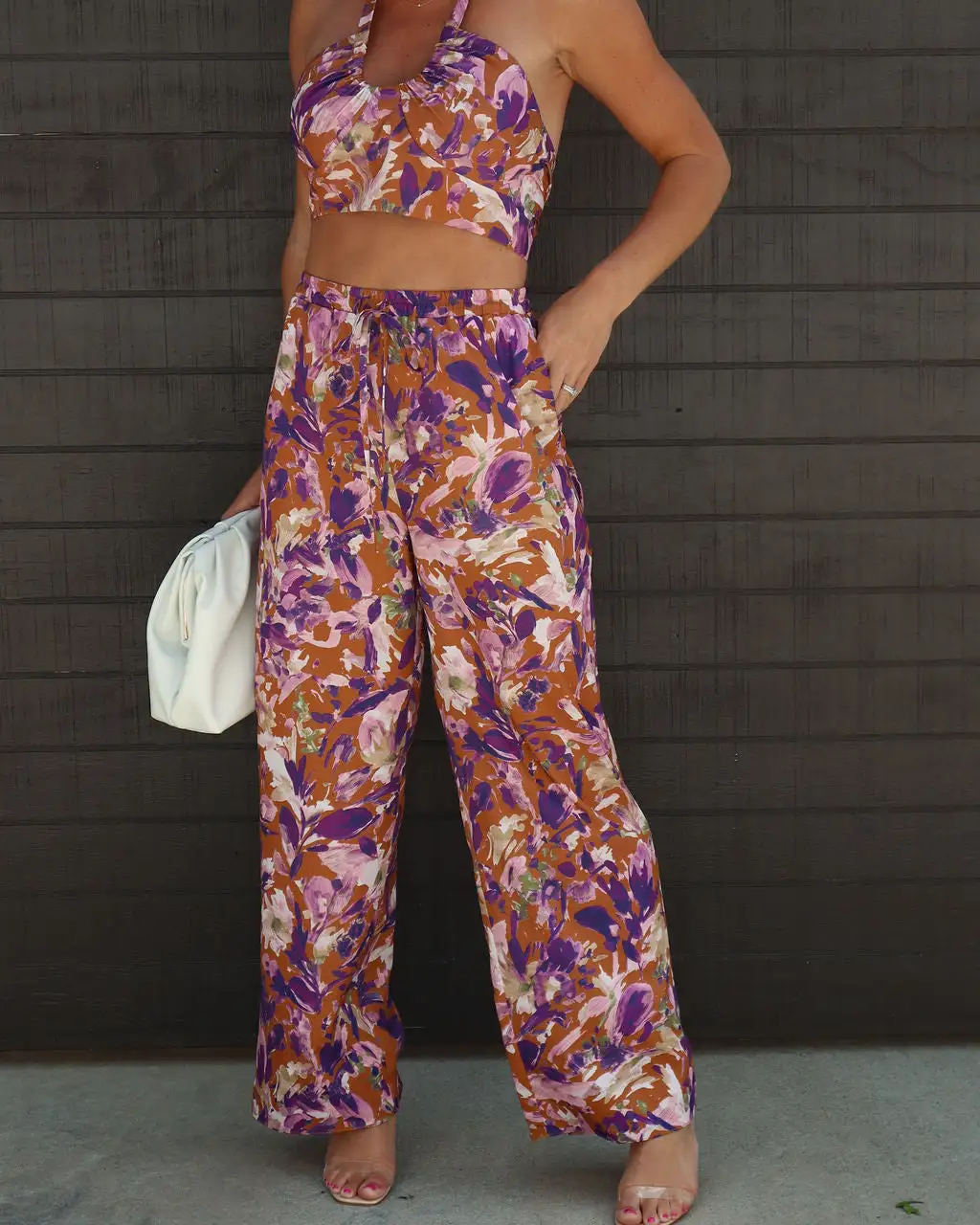 ACOA-001 Summer Rise Printed Satin Wide Leg Pocketed Pant 2 ACOA-001 Summer Rise Printed Satin Wide Leg Pocketed Pant - Image 2